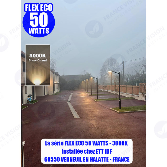 Lot de 10x Lampes de rue filaires - Série FLEX ECO - 100 Watts - 12 000 Lumens - 120 Lumens/Watt - Angle 120 x 60° - IP66 - IK08 - 573 x 190 x 70mm - Tube d'insertion 50mm - 6000k
