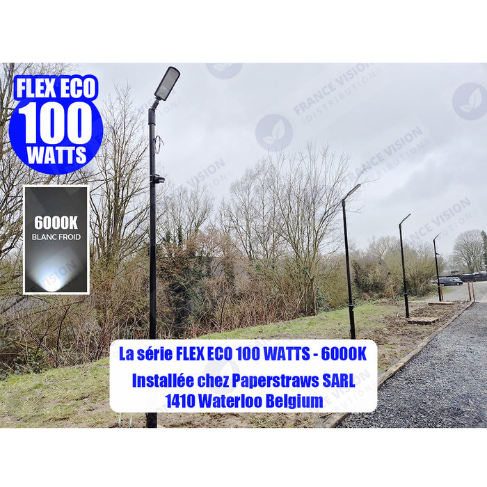 Lot de 10x Lampes de rue filaires - Série FLEX ECO - 100 Watts - 12 000 Lumens - 120 Lumens/Watt - Angle 120 x 60° - IP66 - IK08 - 573 x 190 x 70mm - Tube d'insertion 50mm - 6000k