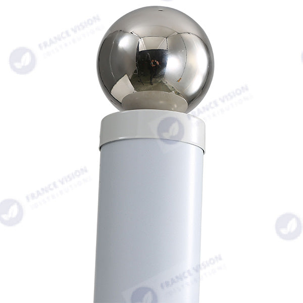 Lot de 5xMâts / Poteaux pour lampe de rue - Nouveau design - Série STANDARD V4 EVO avec TRAPPE - Vis antivol - 5 mètres - Entraxe latéral des trous 200mm -  Couleur BLANC - Finition épurée