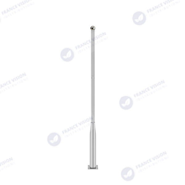 Lot de 5xMâts / Poteaux pour lampe de rue - Nouveau design - Série STANDARD V4 EVO avec TRAPPE - Vis antivol - 5 mètres - Entraxe latéral des trous 200mm -  Couleur BLANC - Finition épurée
