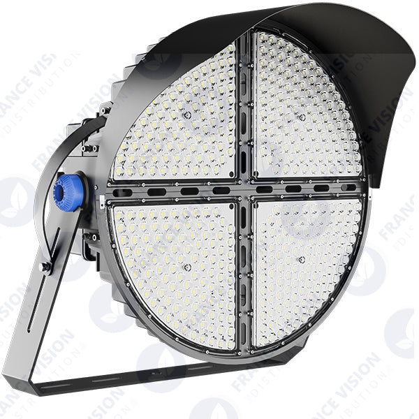 Projecteur de stade - Série ROUND V2 - 800 Watts -  152 000 Lumens - 190 Lumens/Watt - Angle 20° /  30° / 45° / 60° au choix - IP66 - 70 x 65 x 26 cm - 3000k à 6500k - Dimmable - Transformateur SOSEN - Garantie 5 ans