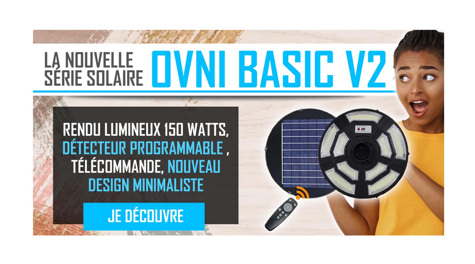 [NOUVEAU] Lampe solaire pour extérieur  Série OVNI BASIC V2