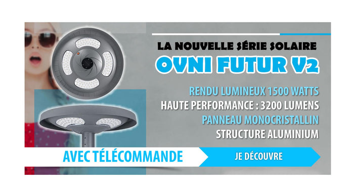[NOUVEAU] Lampe solaire pour extérieur - Série OVNI FUTUR V2