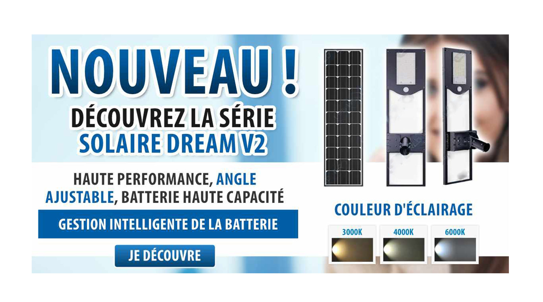 [NOUVEAU] Lampe de rue solaire ajustable - Série DREAM V2