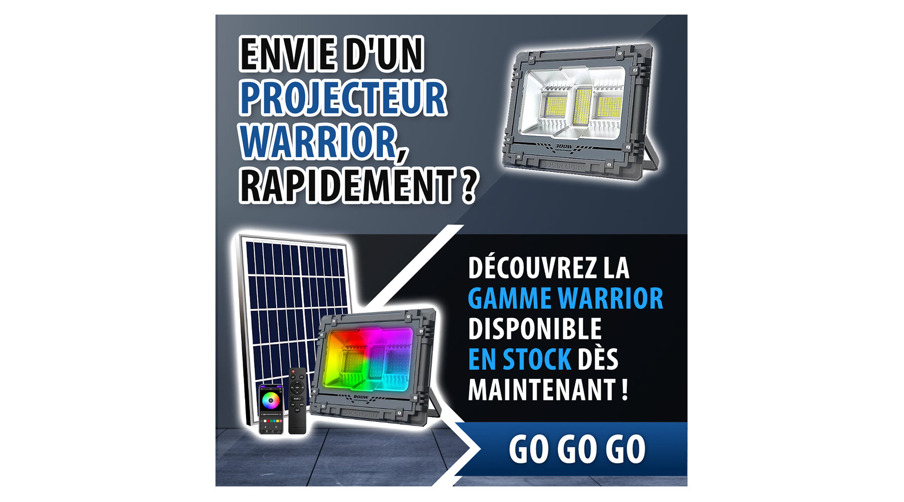 [EN STOCK] Projecteur solaire Série WARRIOR