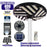 Lampe solaire pour extérieur - Série OVNI EMERAUDE -  400 Watts - 2300 Lumens - Angle 360° - IP65 - Lampe 61 x 61 cm - Panneau polycristallin 48 x 35 cm - Tube d'insertion 60/76 mm - Détecteur de mouvement - Capteur crépusculaire - Télécommande - 6000k