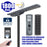 Lampe de rue solaire - Série STARSHIP ULTRA 6500 - Rendu lumineux 1800 Watts - 6500 Lumens - Couleur 6000k - Angle 150x70° - IP65 - Structure aluminium - Dimensions 112 x 36 x 16 cm - Tube d'insertion 76mm - Contrôle intelligent - Capteur PIR