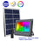Projecteur LED solaire - Série WARRIOR RGBW (Multicolores + Blanc) - 300 Watts - Angle 120° - Lampe 34 x 27 x 8 cm - Panneau solaire 58 x 35 cm - IP67 - Avec télécommande - Avec capteur crépusculaire