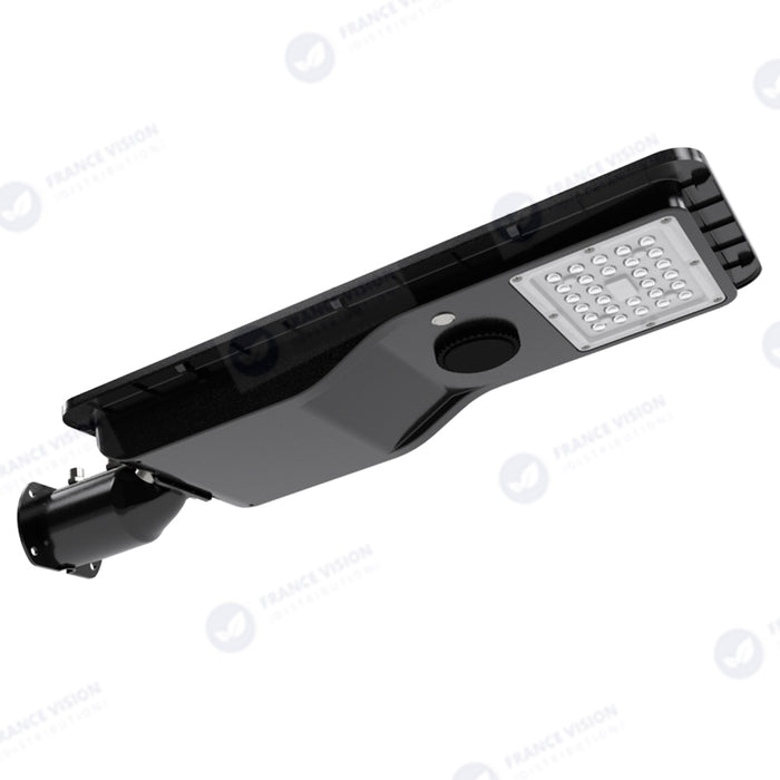 Lampe de rue solaire - Série POWER EVO V2 - 400 Watts - 1800 Lumens - IP65 - Angle 130x75° - 57 x 20 x 9 cm - Panneau MONOCRISTALLIN - Structure en ALUMINIUM - Mode détection sans veille (0-100% - 1 minute) - Télécommande - 6500K