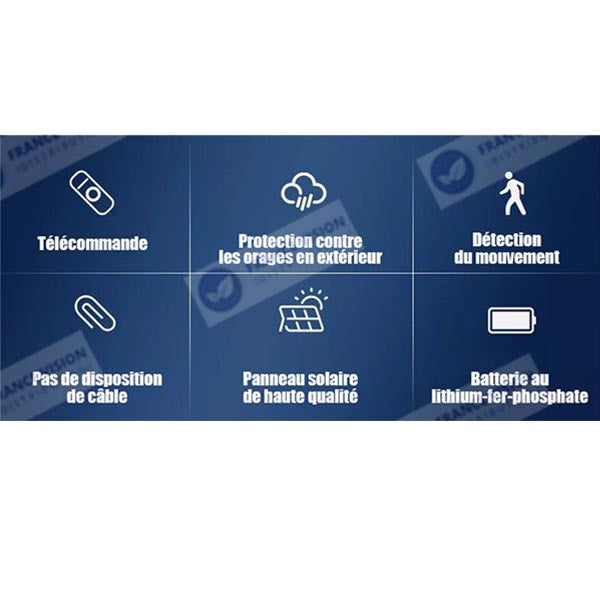 Lot de 5x Lampes solaires pour extérieur - Série OVNI BASIC V2 - Rendu lumineux 150W - Angle 360° - IP65 - 55 x 15 cm - Tube d'insertion 60 / 76mm - Avec télécommande - Avec détecteur de mouvement - Avec capteur crépusculaire - 6000k