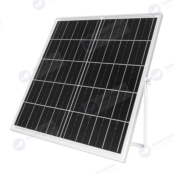 Projecteur LED solaire  Série AJUST V3 - CCT (Couleur Changeante en Température ) - Rendu lumineux 600 Watts - 3500 Lumens - 90° - IP65 - Projecteur 36 x 30 x 5 cm - Panneau MONOCRISTALLIN 39 x 36 x 2 cm - Avec télécommande - Avec capteur crépusculaire
