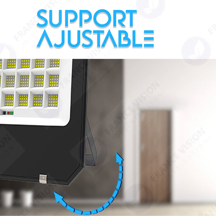 Lot de 5x Projecteurs LED solaires  Série AJUST V3 - CCT (Couleur Changeante en Température ) - Rendu lumineux 600 Watts - 3500 Lumens - 90° - IP65 - Projecteur 36 x 30 x 5 cm - Panneau MONOCRISTALLIN - Avec télécommande - Avec capteur crépusculaire