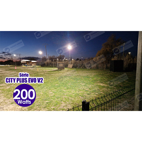 Projecteur LED filaire CCT (Couleur Changeante en Température) - Série CITY PLUS EVO V2 - Modèle 9 en 1 - Puissance ajustable 100 / 150 / 200 Watts - 140 Lumens/Watt - Angle 90° - 41 x 36 x 5 cm - IP66 - IK08 - Câble 1 mètre - Garantie 5 ans