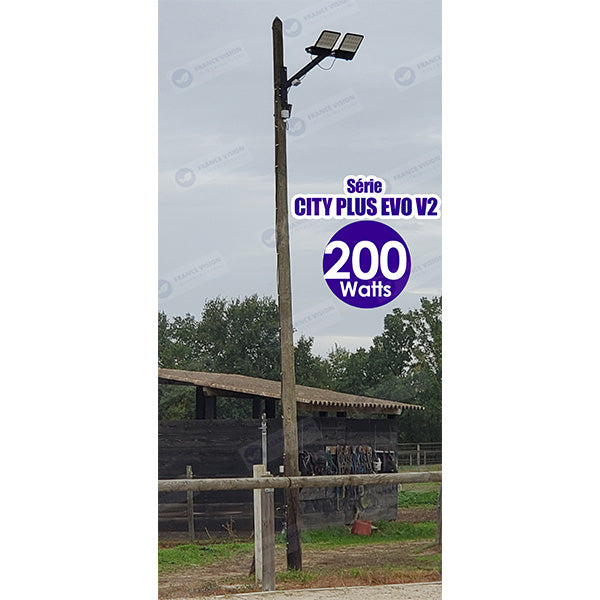 Projecteur LED filaire CCT (Couleur Changeante en Température) - Série CITY PLUS EVO V2 - Modèle 9 en 1 - Puissance ajustable 100 / 150 / 200 Watts - 140 Lumens/Watt - Angle 90° - 41 x 36 x 5 cm - IP66 - IK08 - Câble 1 mètre - Garantie 5 ans