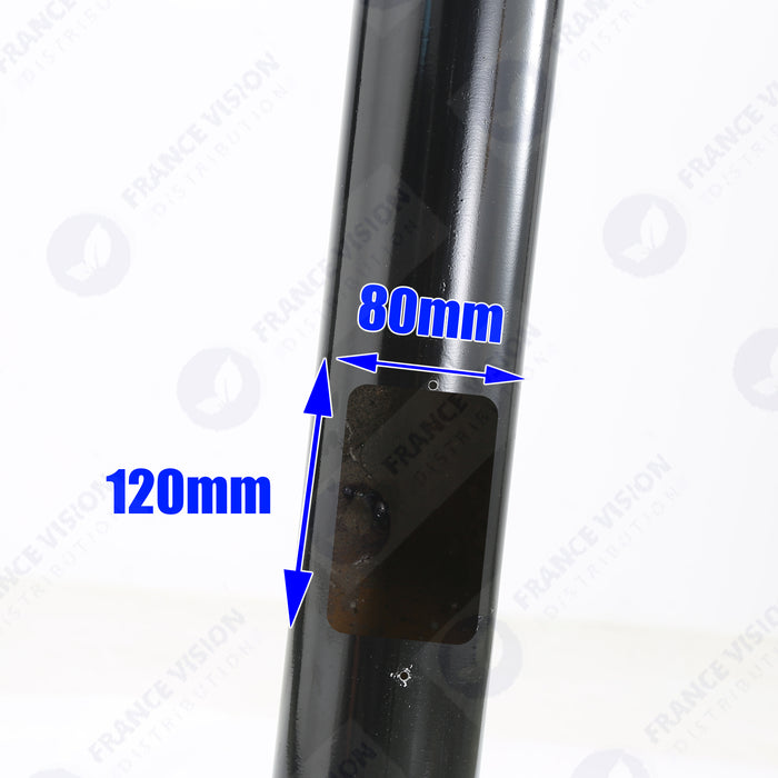 Lot de 5x Mâts / Poteaux pour lampe de rue - Série STANDARD V2 EVO avec TRAPPE - Vis antivol - 3 mètres - Entraxe latéral des trous 200mm - Couleur Noir