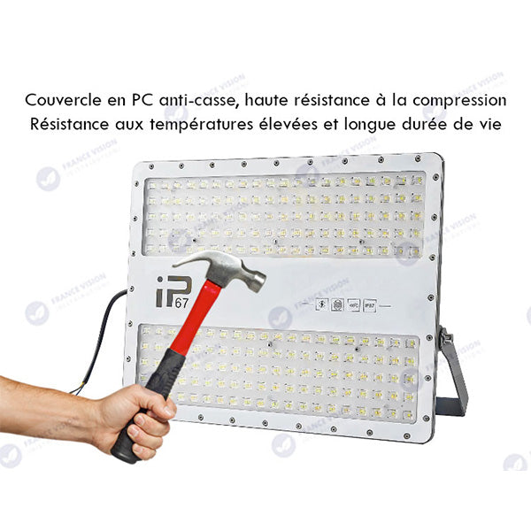 Projecteur LED filaire - Série ELITE - 100 Watts - 12 000 Lumens - 120 Lumens / Watt -  Angle 140x70° - IP67 - Protection à l'impact IK08 - 26 x 20 x 4 cm - Couleur 4500k