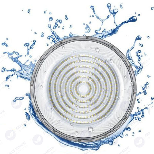 Lot de 10x Lampes industrielles Driverless - UFO - Série DIAMANT V2 - 150 Watts - 15 000 Lumens - 100 Lumens/Watt - Angle 90° - IP65 - 260 x 34 cm - 4500k - Protectionà l'impact IK08 - Câble 30cm