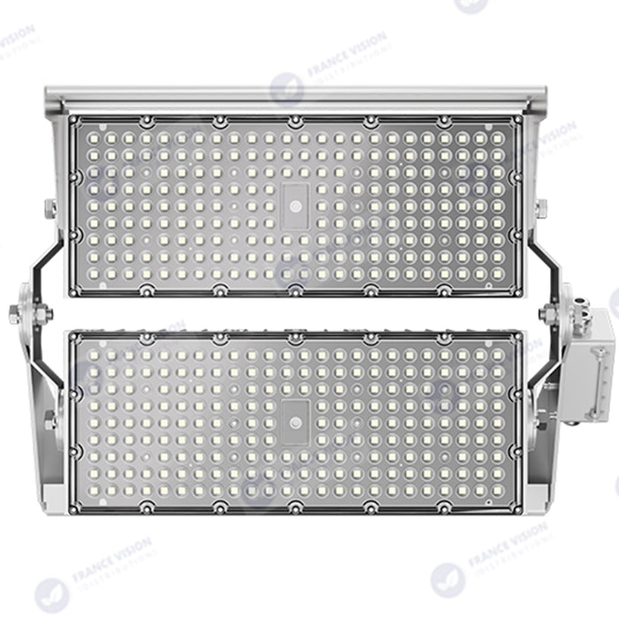 Lot de 4x Projecteurs hautes puissances LED de stade filaire - Série EVOLUTION V2 - 1200 Watts - 204 000 Lumens - 170 Lumens/Watt - Angle 20° / 30° / 60° / 90° / MBP20 / MLP30 / MBP45 / MBP70 au choix - IP66 - IK08 - 3000K à 6500K - Garantie 5 ans