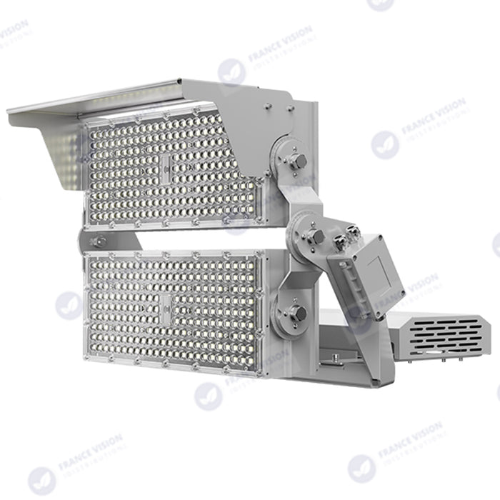 Lot de 4x Projecteurs hautes puissances LED de stade filaire - Série EVOLUTION V2 - 1200 Watts - 204 000 Lumens - 170 Lumens/Watt - Angle 20° / 30° / 60° / 90° / MBP20 / MLP30 / MBP45 / MBP70 au choix - IP66 - IK08 - 3000K à 6500K - Garantie 5 ans