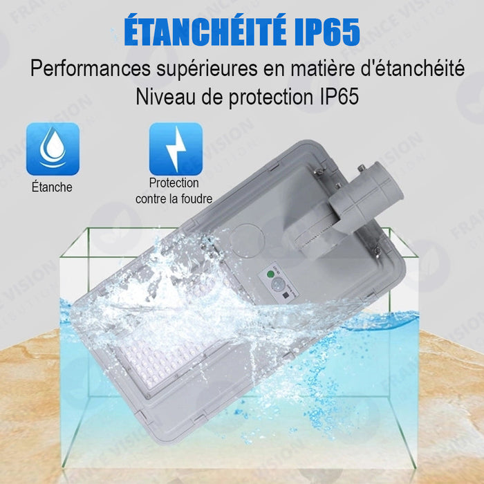 Lot de 6x Lampadaires LED solaires ajustables - Série FLEX SOLAR - 300 Watts - 2500 Lumens - Support  ajustable à 90° - IP65 -  Lampe 66 x 33 x 13 cm - Panneau MONOCRISTALLIN 61 x 32 cm - Détecteur de mouvement - Télécommande - 6000k - STRUCTURE ALUMINIUM