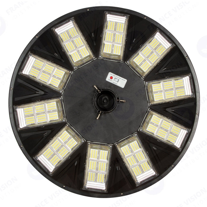 Lampe solaire pour extérieur - Série OVNI - Version HERCULE 800 - 2700 Lumens - Angle 360° - IP65 - Lampe 745 x 135 mm - Panneau 625 x 345 mm - Diamètre tube d'insertion  60 - 76 mm - Détecteur PIR – Capteur crépusculaire - Télécommande - 6000k