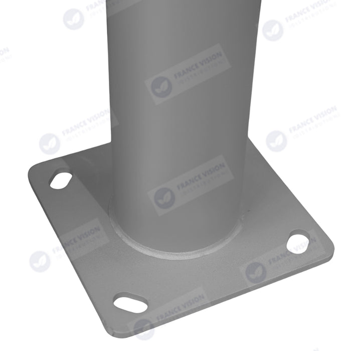 Lot de 5x Mâts / Poteaux pour lampe de rue - Nouveau design - Série STANDARD V3 EVO - 3 mètres - Entraxe latéral des trous 200mm - Couleur GRIS - Finition épurée
