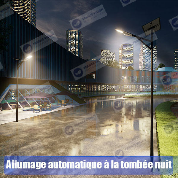 Palette de 24x Lampes de rue solaire - Série INTERSTELLAR ULTRA - 600 Watts - 3600 Lumens - Angle 150x70° - IP65 - Lampe 62 x 30 x 8 cm - Controleur intelligent - Avec télecommande - Capteur PIR - 3000k - Support inclus - Capteur crépusculaire