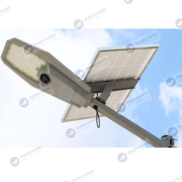 Lot de 3x Lampes de rue solaire - Série INTERSTELLAR ULTRA - 400 Watts - 3100 Lumens - Angle 150x70° - IP65 - Lampe 62 x 30 x 8 cm - Controleur intelligent - Avec télecommande - Capteur PIR - 6000k - Support inclus - Capteur crépusculaire