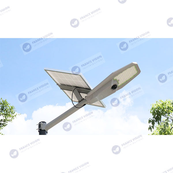 Lot de 3x Lampes de rue solaire - Série INTERSTELLAR ULTRA - 400 Watts - 3100 Lumens - Angle 150x70° - IP65 - Lampe 62 x 30 x 8 cm - Controleur intelligent - Avec télecommande - Capteur PIR - 6000k - Support inclus - Capteur crépusculaire