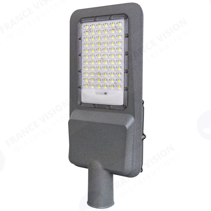 Lampe de rue solaire - Série INTERSTELLAR EVO - 1000 Watts - 6200 Lumens - Angle 140x70° - IP65 - Lampe 50 x 21 x 9 cm - Panneau MONOCRISTALLIN 63 x 39 x 2 cm - Avec télécommande - Capteur crépusculaire - 6000k - Structure ALUMINIUM