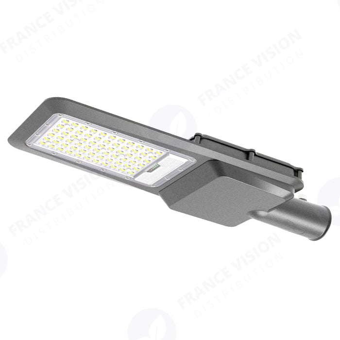 Lampe de rue solaire - Série INTERSTELLAR EVO - 1000 Watts - 6200 Lumens - Angle 140x70° - IP65 - Lampe 50 x 21 x 9 cm - Panneau MONOCRISTALLIN 63 x 39 x 2 cm - Avec télécommande - Capteur crépusculaire - 6000k - Structure ALUMINIUM