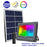 Projecteur LED solaire - Série WARRIOR RGBW (Multicolores + Blanc) - 200 Watts - Angle 120° - Lampe 31 x 24 x 7 cm - Panneau solaire 43 x 35 cm - IP67 - Avec télécommande - Avec capteur crépusculaire