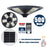 Lampe solaire pour extérieur - Série OVNI - Version HERCULE 500 - Rendu lumineux 500 Watts - 2200 lumens –  Angle 360° - IP65 - Diamètre tube d'insertion 60 / 76mm - Avec détecteur de mouvement – Capteur crépusculaire - Avec télécommande - 6000k