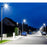 Lampadaire solaire extérieur de rue / parking - Série POWER ULTRA - Rendu 200 Watts - 2000 lumens - 180° - IP65 - 46 x 36 x 8 cm - Avec capteur crépusculaire - Télécommande - Avec détecteur de mouvement - Diamètre tube d’insertion 45 mm