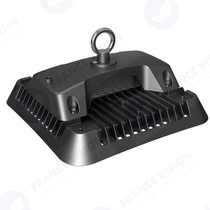 Lampe industrielle UFO - Série ALIZE P4 - Puissance ajustable 100W / 150W / 200W - 140 Lumens/Watt - Angle 160° - IP66 - 26,3 x 26,3 x 16 cm - Modèle 9 en 1 – CCT 3000K / 4000K / 6000K – Garantie 5 ans