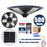 Lot de 4x Lampes solaires pour extérieur - Série OVNI - Version HERCULE 500 - Rendu lumineux 500 Watts - 2200 lumens –  Angle 360° - Diamètre tube d'insertion 60 / 76 mm - Avec détecteur de mouvement – Capteur crépusculaire - Avec télécommande - 6000k