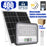 Lot de 5x Projecteurs LED solaires - Série SECURITY V2 - 400 Watts - 2100 Lumens - Angle 90° - IP65 - Lampe 26 x 21 x 5 cm - Panneau solaire MONOCRISTALLIN 39 x 23 x 2 cm - Avec détecteur de mouvement - Avec télécommande - Support ajustable - 6000k