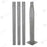 Lot de 5x Mâts / Poteaux pour lampe de rue - Nouveau design - Série STANDARD V3 EVO - 4 mètres - Entraxe latéral des trous 200mm - Couleur GRIS - Finition épurée