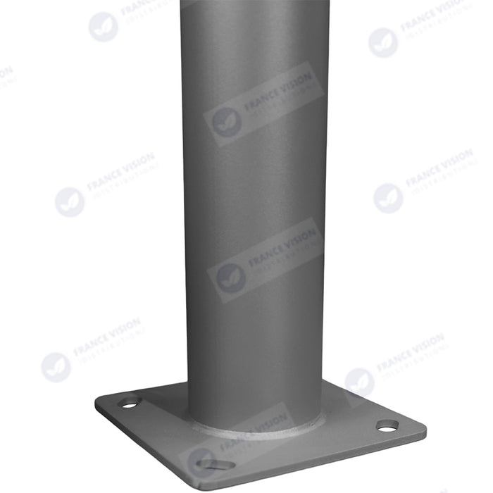 Lot de 5x Mâts / Poteaux pour lampe de rue - Nouveau design - Série STANDARD V3 EVO - 3 mètres - Entraxe latéral des trous 200mm - Couleur GRIS - Finition épurée