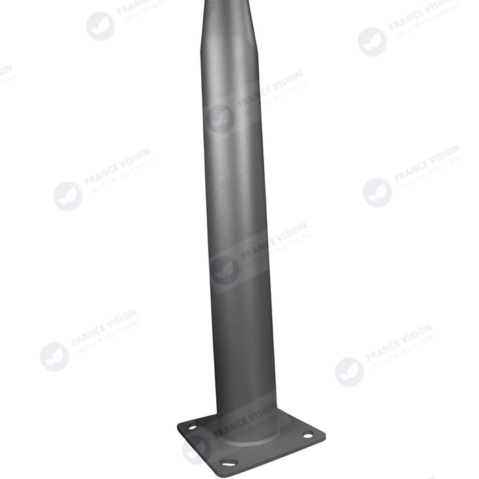 Lot de 5x Mâts / Poteaux pour lampe de rue - Nouveau design - Série STANDARD V3 EVO - 3 mètres - Entraxe latéral des trous 200mm - Couleur GRIS - Finition épurée