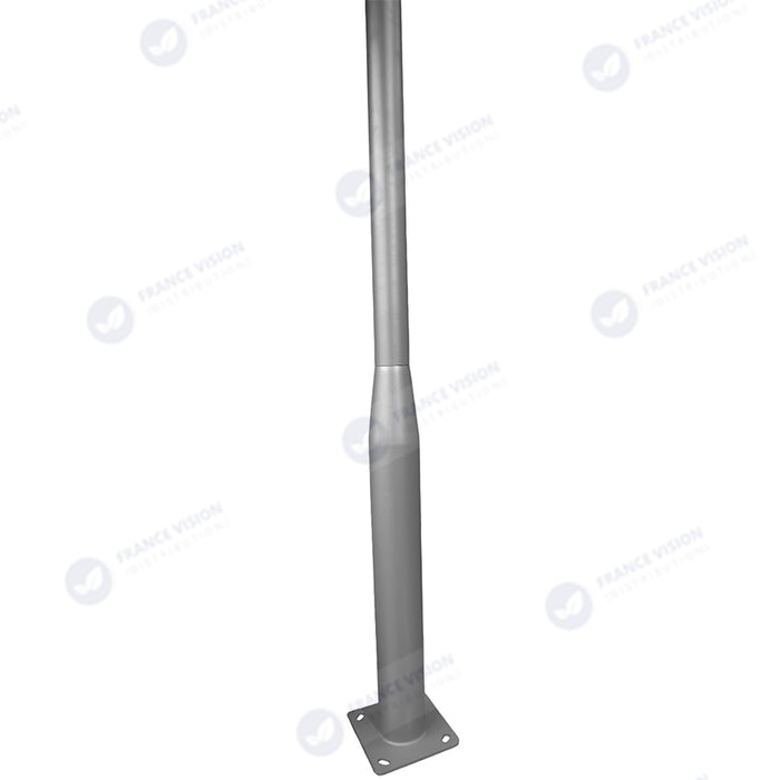 Lot de 5x Mâts / Poteaux pour lampe de rue - Nouveau design - Série STANDARD V3 EVO - 3 mètres - Entraxe latéral des trous 200mm - Couleur GRIS - Finition épurée