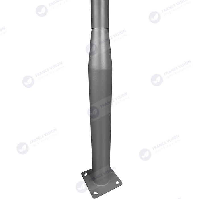 Lot de 5x Mâts / Poteaux pour lampe de rue - Nouveau design - Série STANDARD V3 EVO - 3 mètres - Entraxe latéral des trous 200mm - Couleur GRIS - Finition épurée