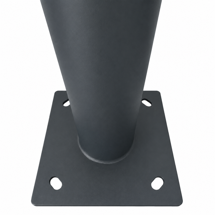 Lot de 5x Mâts / Poteaux pour lampe de rue - Nouveau design - Série STANDARD V4 EVO avec TRAPPE - Vis antivol - 3 mètres - Entraxe latéral des trous 200mm - Couleur Gris foncé - RAL 7016 - Finition épurée