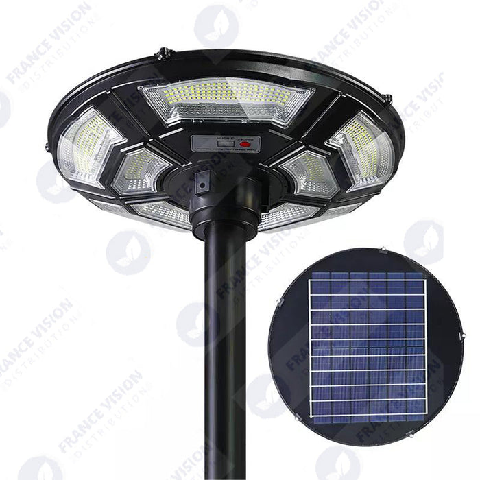 Lot de 5x Lampes solaires pour extérieur - Série OVNI BASIC V2 - Rendu lumineux 150W - Angle 360° - IP65 - 55 x 15 cm - Tube d'insertion 60 / 76mm - Avec télécommande - Avec détecteur de mouvement - Avec capteur crépusculaire - 6000k