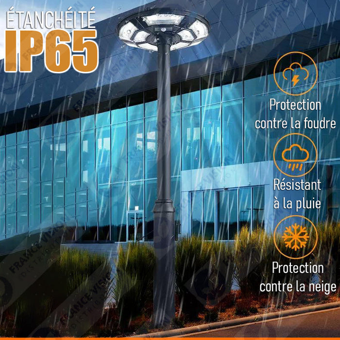 Lot de 5x Lampes solaires pour extérieur - Série OVNI BASIC V2 - Rendu lumineux 150W - Angle 360° - IP65 - 55 x 15 cm - Tube d'insertion 60 / 76mm - Avec télécommande - Avec détecteur de mouvement - Avec capteur crépusculaire - 6000k