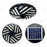 Lot de 2x Lampes solaires pour extérieur - Série OVNI EMERAUDE - 400 Watts - 2300 Lumens - Angle 360° - IP65 - Lampe 61 x 61 cm - Panneau polycristallin 48 x 35 cm - Tube d'insertion 60/76 mm - Détecteur de mouvement - Télécommande - 6000k