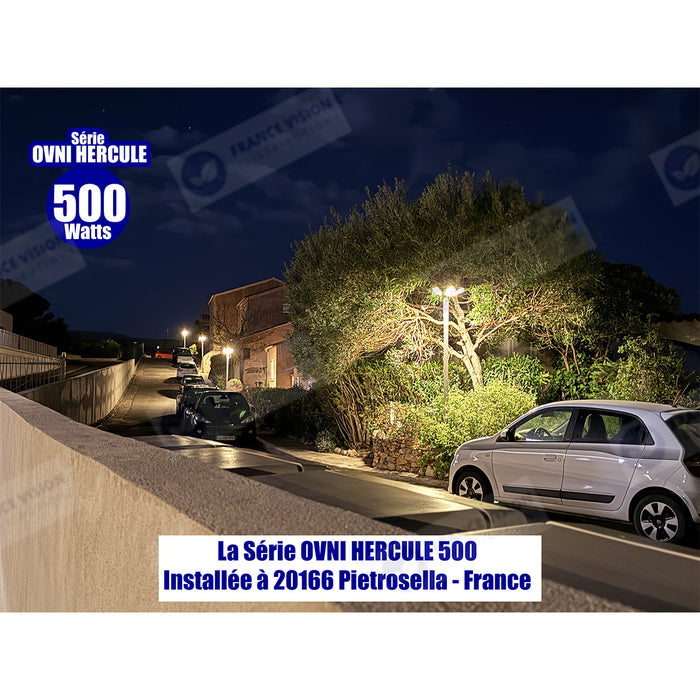 Lot de 4x Lampes solaires pour extérieur - Série OVNI - Version HERCULE 800 - 2700 Lumens - Angle 360° - Lampe 745 x 135 mm - Panneau 625 x 345 mm - Diamètre tube d'insertion  60 - 76 mm - Détecteur PIR – Capteur crépusculaire - Télécommande - 6000k