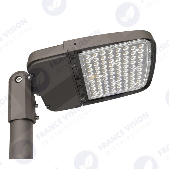 Lot de 10x Lampes de rue filaires - Série ULTIME P2 - CCT - Puissance ajustable 100 / 150 / 200 Watts - 180 Lumens/Watt - 53 x 30 x 6,5 cm - IP66 - Angle 150 x 90° - Tube d'insertion 60mm - Couleur Bronze foncé - Dimmable – Angle rotatif - Garantie 5 ans