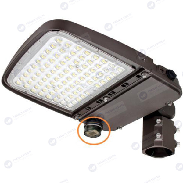 Lot de 10x Lampes de rue filaires - Série ULTIME P2 - CCT - Puissance ajustable 100 / 150 / 200 Watts - 180 Lumens/Watt - 53 x 30 x 6,5 cm - IP66 - Angle 150 x 90° - Tube d'insertion 60mm - Couleur Bronze foncé - Dimmable – Angle rotatif - Garantie 5 ans
