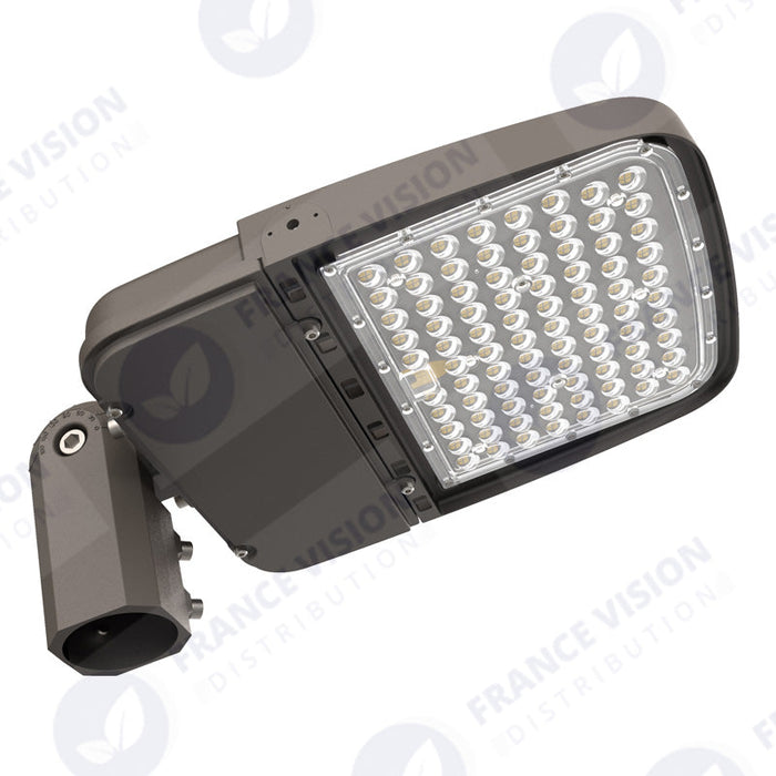Lot de 10x Lampes de rue filaires - Série ULTIME P2 - CCT - Puissance ajustable 100 / 150 / 200 Watts - 180 Lumens/Watt - 53 x 30 x 6,5 cm - IP66 - Angle 150 x 90° - Tube d'insertion 60mm - Couleur Bronze foncé - Dimmable – Angle rotatif - Garantie 5 ans